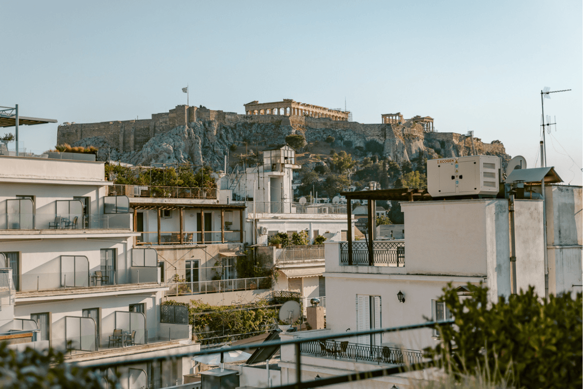 Where to stay in Athens with a view of the Acropolis above the city